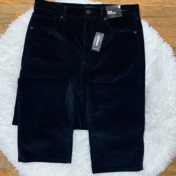 Express Black Velvet Super High Rise Straight Pant- NWT - Picture 9 of 16